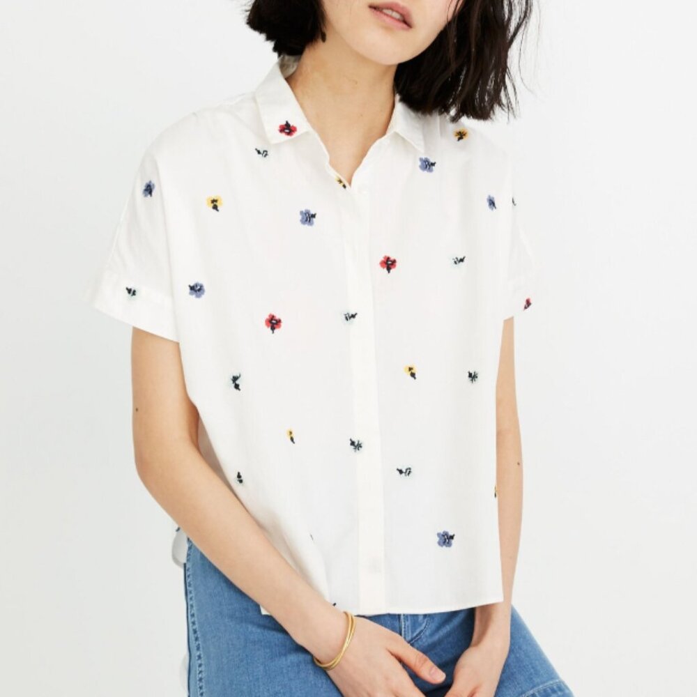 NWOT Madewell Embroidered Hilltop Shirt in Confetti Floral